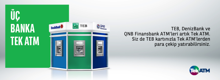 finansbank denizbank teb tek atm